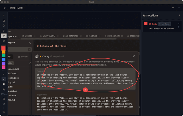 Screenshot markup tool