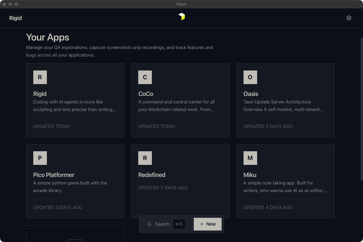 Rigid home view showing unified access to all your apps